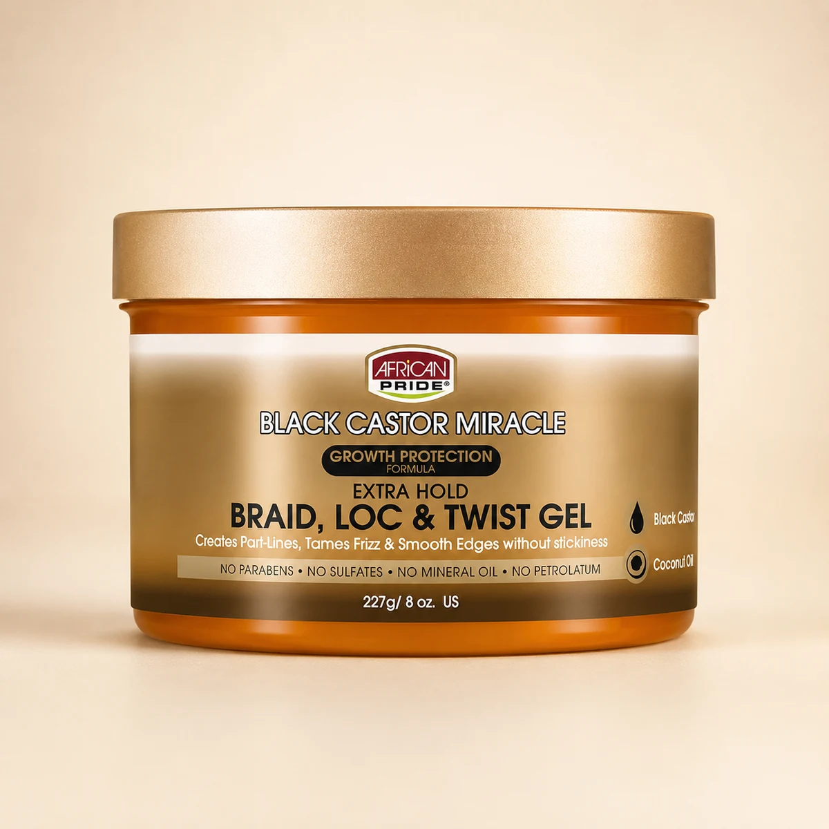 African Pride Black castor Miracle — Braid, Loc & Twist Gel
